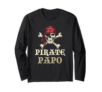 Pirate Papo Skull Matching Grandpa Halloween Costume Long Sleeve T-Shirt