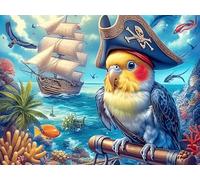 Pirate Parrot 500 Pc Classic Jigsaw Puzzle Luminous Enchanted Beasts Puzzle for Adults Hard Challenging Hobby Home Decor Poster High-grade Rigid Cardboard 500 PCS/52×38cm