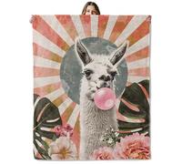 Pirate Parrot and Treasure Throw Blanket for Girls Boys Kids Adults, 50x60 in, Cozy Flannel Blanket for Bedroom, Camping, Couch, Room Decor, Fuzzy Warm Soft Gifts Llama