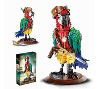 Pirate Parrot Building Blocks Set, 1236 PCS MOC Collectible Displayable Animal Building Model Kit for Home Office Decor, Creative Ideal for Gift for Holidays, Compatible with Major Brand