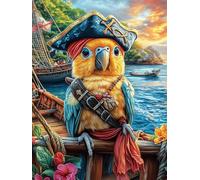 Pirate Parrot in Magical Forest 1000 Piece Count Premium Jigsaw Puzzle Accompany Fairy Tale Cute Teen Fans 14-18 Yrs Ultra Difficult Leisure Adventure Valentines Gift Sturdy Paperboard 1000 PCS