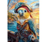 Pirate Parrot in Magical Forest 1000 Pieces Set Classic Jigsaw Puzzle Accompany Fairy Tale Cute Couple Puzzle Partners Mind Relaxation Wall Decor Easter New Year Premium Cardboard 1000 PCS