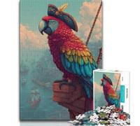 Pirate Parrot Jigsaw Puzzles for Teenagers 2000 Piece Puzzle,Help The Brain Exercise Addictive Toys to Cultivate Patience A Work of Art 70x100cm