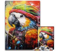 Pirate Parrot JigsawPuzzle 1000 Pieces for Adults Wooden Jigsaw Puzzles Fun at Home Activities, Birthday Present, Travel Gifts 50x75CM/19.68x29.52inch