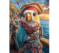 Pirate Parrot on A Tropical Beach 1000 Piece Pack DIY Jigsaw Puzzle Science Fiction Magical Dream Collectors Cognitive Development Educational Decorative Puzzle Gifts for Adults Premium Cardboard 100