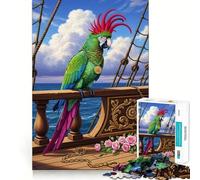 Pirate Parrot on Ship Deck 1000 Piece Jigsaw Puzzles for Teenagers Intellect Toy Family Time Quality Cut Unique Gift (50x75cm)