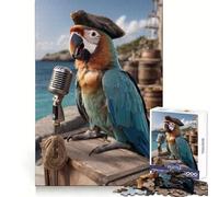 Pirate Parrot Singing Jigsaw Puzzles 1000 Piece for Teenagers Enhance Recall Relax Time Exact Edge Creative Gift (38x52cm)