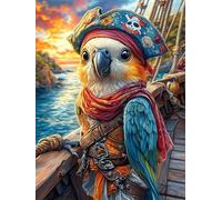 Pirate Parrot with A Hat 500 Piece Complete DIY Jigsaw Puzzle Fairy Tale Scenery Cartoon Collectors Mind Relaxation Educational Decorative Puzzle Gifts for Adults Recycled Cardboard 500 PCS