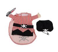 Pirate Pet Costume Set, Skin Friendly Polyester Material, Includes Clothes and Hat, Ideal for Festivals and Parties, Easy to Match and Machine Washable, Suitable for Dogs and Cat (S)