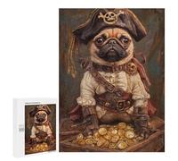 Pirate Pug Treasure Chest Puzzle 1000 Teile Schwer Puzzle Spielzeug Lernspiel Impossible Herausforderungsspielzeug Für Erwachsene Kinder 500 PCS