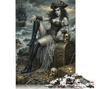 Pirate Queen Skull Treasure Wooden Jigsaw Puzzle 1000 Pieces