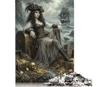 Pirate Queen Treasure Chest Wooden Jigsaw Puzzle 1000 Pieces