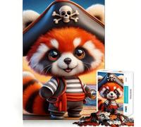 Pirate Red Panda 1000 Piece Jigsaw Puzzles for Adults Improve Memory Anxiety Relief Sharp Edge Wall Art Decor (50x75cm)