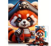 Pirate Red Panda Jigsaw Puzzles for Adults1000 Pieces Clear Logic Toy Leisure Time Perfect Cut Creative Gift (38x52cm)