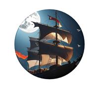 Pirate Sailboat Full Moon Button Pins 20 Pcs, 2.4 Inch Round Button Badges Metal Personalized Picture Photo Pin Buttons Kit For Craft Supplies Christmas Diy Party Projects