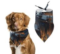 Pirate Sailboat Full Moon Dog Bandana Triangle Dog Scarf Washable Polyester Dog Bibs Cute Pet Bandana for Medium Large Dogs Puppy and Cats