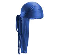 Pirate Scarf Women's Men's Headwrap Tail Bandanas Long Wide Straps Du-rag Cop Pirate Hat Bandanas for Hip-Hop Tail Satin Headscarf Pirate Cap Wave Durags Hat, blue, One Size