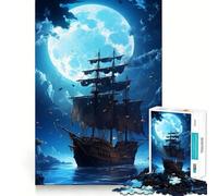Pirate Ship 1000 Piece Jigsaw Puzzle for Teenagers Logic Toy Group Play Precision Cut Thoughtful Gift (38x52cm)