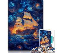 Pirate Ship 1000 Piece Jigsaw Puzzles for Teenagers Gifts,Pattern Assembly Fun at Home Activities,Birthday Present,Travel Gifts (38x26cm)
