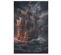 Pirate Ship 1000 Piece Wooden Jigsaw Puzzles for Adults & Kids - Puzzle for Teens 78×53cm