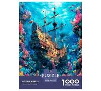 Pirate Ship 1000 Pieces Jigsaws for Adults Art Colorful DIY Craft Beautiful Home Decoration Uncover The Puzzle 70x50cm/1000pcs
