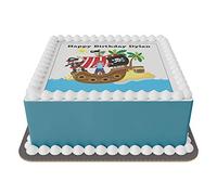 Pirate ship 8 inch ICING square edible cake topper (size can be change)