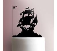 Pirate Ship Acrylic Cake Topper 3mm Thick Premium Laser Cut Cake Decoration for Birthday, Wedding, Baby Shower & Party Cakes Durable Reusable