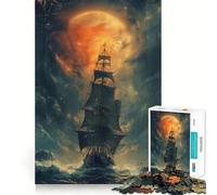 Pirate Ship Adventures 1000 Piece Jigsaws for Adults Puzzle Strengthen Memory Warm Time Clean Edge (38x26cm)