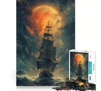 Pirate Ship Adventures 1000 Piece Jigsaws for Adults Puzzle Strengthen Memory Warm Time Clean Edge (50x75cm)