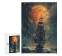Pirate Ship Adventures Decorative Wooden Puzzle, 300 PCS - Year-End Present, for Screen-Free Relaxation at Home