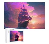 Pirate Ship at Sunset -4 Jigsaw Puzzle for Adults And Families, 1000 PCS, A Creative Way to Unwind after A Busy Day, for Indoor Play