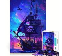 Pirate Ship at Sunset Jigsaw Puzzles for Teenagers 1000 Piece Wise Think Toy Gentle Leisure Tight Cut Santa Wish List (50x75cm)
