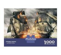 Pirate Ship Battle 1000 Piece Premium Jigsaw Puzzle Jigsaw Puzzle Set Premium Cardstock Senior Enthusiasts Concentration Training Housewarming Office Break Gift Game 52x38cm/1000pcs