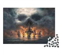 Pirate Ship Battle_3 Jigsaws 1000 Pieces for Adults with No Two Pieces Alike Jigsaws 1000 Pieces for Brain Training And Stress Relief Toys for Adults 52x38cm/1000pcs