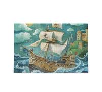 Pirate Ship Blue Sea Piecing Puzzle Puzzles for Adults for Family Games high Resolution Greatest Gifts for Your Family Puzzles for Adults 1000 Piecing