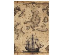 Pirate Ship,Boat 1000 Piece Wooden Jigsaw Puzzles for Adults & Kids - Puzzle for Teens （78×53cm）