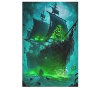 Pirate Ship,Boat 1000 Pieces Wooden Jigsaw Puzzle for Adults Puzzles Brain Exercise Challenge High Difficulty Game for Kids （78×53cm）