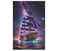 Pirate Ship,Boat Jigsaw Puzzles 1000 Pieces for Adults Wooden Puzzle for Teenagers Educational Games Unique Gift （78×53cm）