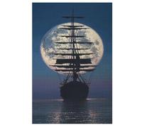 Pirate Ship,Boat Jigsaw Puzzles for Adults & Kids 1000 Piece Wooden Puzzle Precise Interlocking Educational Game Challenge Toy （78×53cm）