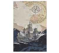 Pirate Ship,Boat Wooden Puzzles for Adults,1000 Piece,Jigsaw Puzzle for Teens Brain Challenge （78×53cm）