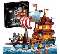Pirate Ship Building Block Sets,916 PCS Pirate Ship Building Kit with 3 LED Lights,Compatible Creative Building 3D Puzzles Model Home Furnishings, Festive, Birthday Gifts for Adults and Kids 6+