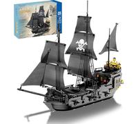Pirate Ship Building Blocks Kits, Black Pearl Pirate Ship Model Construction Set to Build, MOC Creative Gift for Teenager Adult Collections Enthusiasts, Not Compatible with Lgo - 1424 Pieces