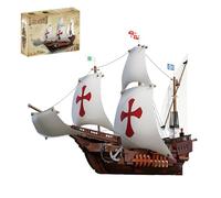 Pirate Ship Building Blocks Set, Collectible Santa Maria Ship Model Toy, 1497PCS Warship Construction Bricks Kit, Creative Gifts for Adult Kids and Home Office Decor