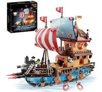 Pirate Ship Building Blocks Set with LED Lights,916Pcs Pirates Boats Medieval Sailboat Ship Model Creative Pirate Decoration Halloween Christmas Birthdays Gifts for Teenager and Adults
