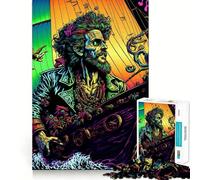 Pirate Ship Colorful 1000 Piece Jigsaw Puzzles for Adults Jigsaw Mind Puzzle Mind Calm Art Assembly Unique Gift (50x75cm)