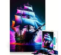 Pirate Ship Colorful 1000 Piece Jigsaws for Teenagers Puzzle Reason Skill Toy Mental Relax Exact Cut (38x26cm)
