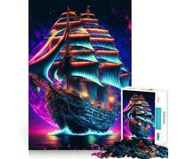 Pirate Ship Colorful 1000 Pieces Jigsaw Puzzles for Teenagers Logic Sense Toy Simple Fun Smooth Edge Stylish Gift (50x75cm)