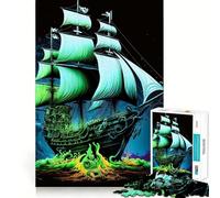 Pirate Ship Colorful Jigsaw Puzzles 1000 Pieces for Adults Logic Sense Toy Leisure Time Smooth Edge Seasonal Gift (50x75cm)