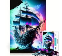 Pirate Ship Colorful Jigsaw Puzzles 1000 Pieces for Adults Logic Sense Toy Leisure Time Smooth Edge Seasonal Gift (50x75cm)