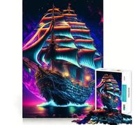 Pirate Ship Colorful Jigsaw Puzzles for Adults 1000 Pieces Clear Logic Toy Quiet Hobby Perfect Cut Stylish Gift (38x26cm)
